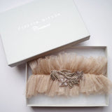 Glitterati nude silk tulle garter - Liberty in Love