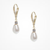 Millicent crystal embellished teardrop pearl earrings - Liberty in Love