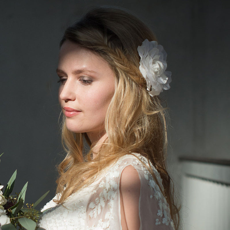 Grace ivory silk hair flower clip - Liberty in Love