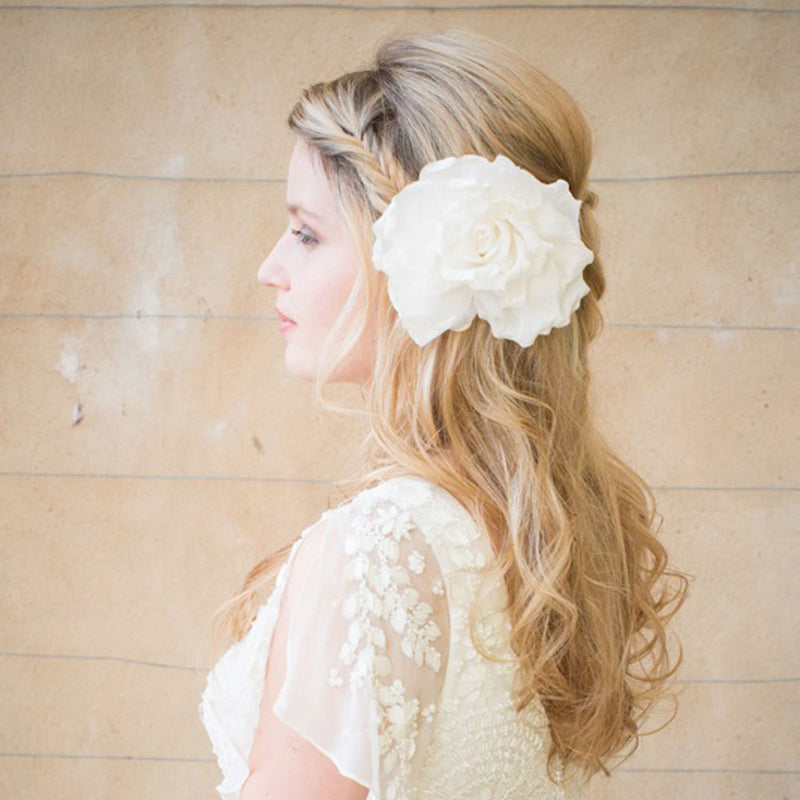 Grace ivory silk hair flower clip - Liberty in Love