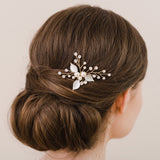Gracie pearl and crystal gold hair pin - Liberty in Love