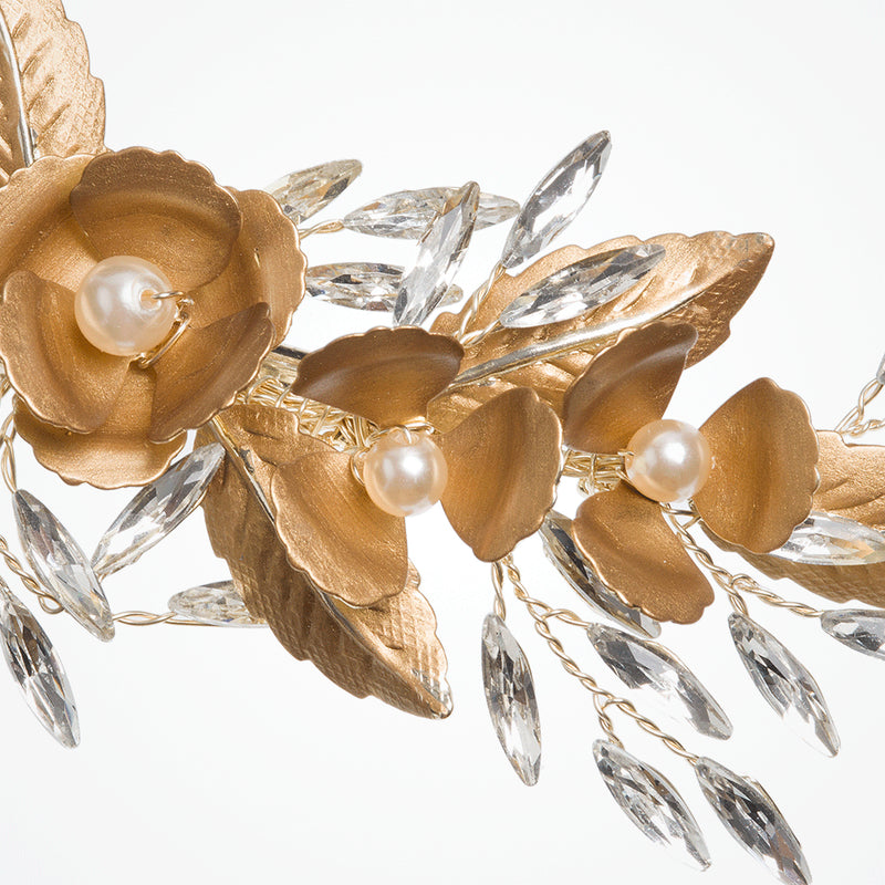Graecia bronze enamelled blossom and leaves hair clip - Liberty in Love