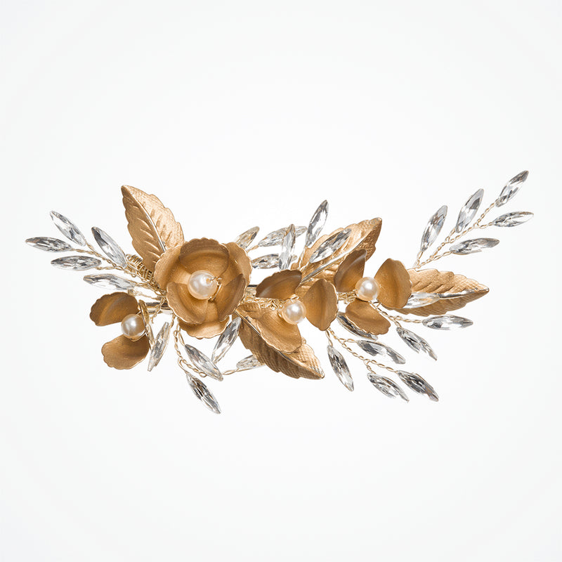 Graecia bronze enamelled blossom and leaves hair clip - Liberty in Love
