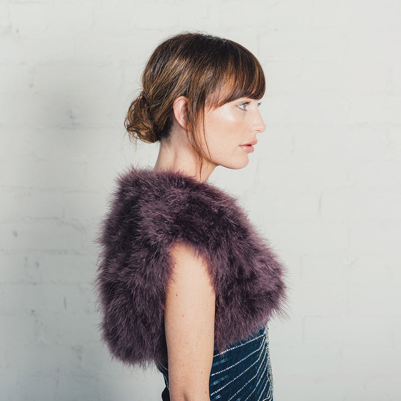 Grape feather bridal bolero - Liberty in Love