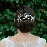 Gretchen enamelled blossoms and crystal vines headpiece - Liberty in Love