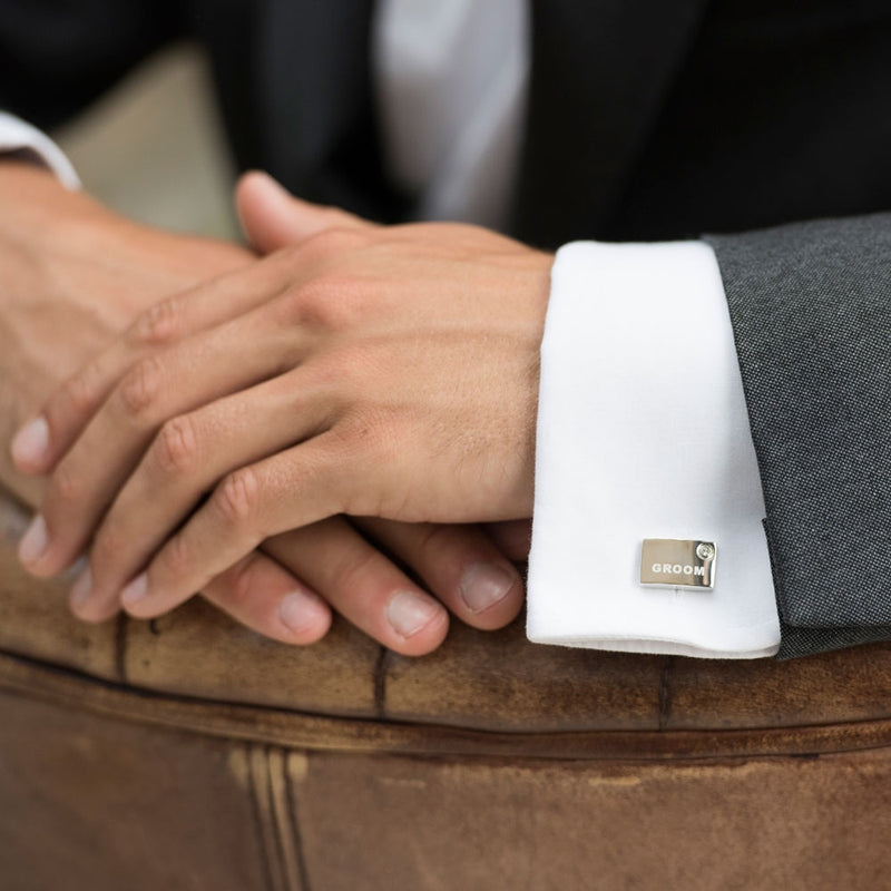 Groom crystal detail cufflinks - Liberty in Love