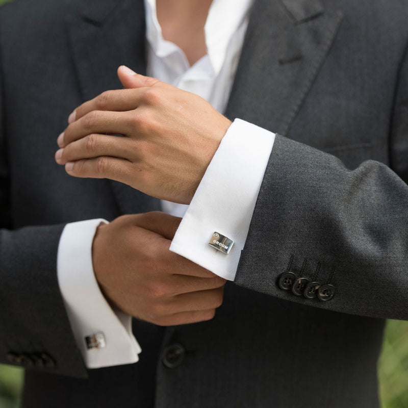 Groom crystal detail cufflinks - Liberty in Love