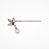 Dew drop crystal leaf hair pin (HA328) - Liberty in Love
