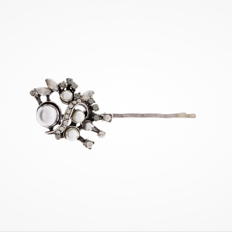 Crystal and pearl cluster vintage style hair pin (HA334) - Liberty in Love