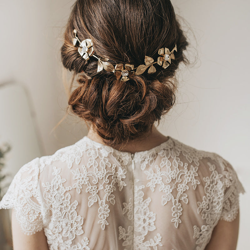 Halo gilded blossoms headpiece - Liberty in Love