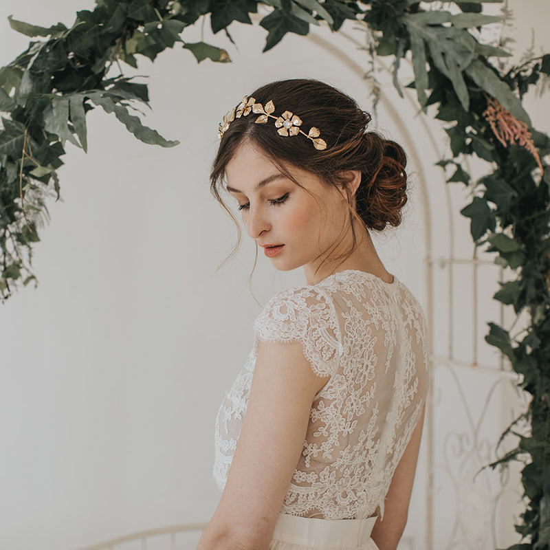 Halo gilded blossoms headpiece - Liberty in Love