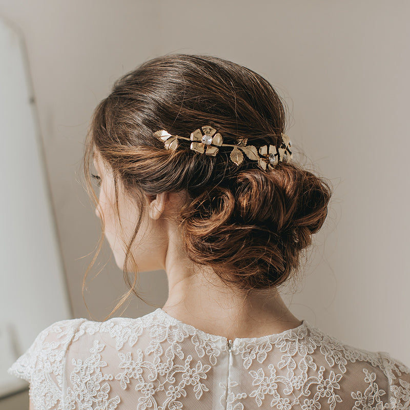 Halo gilded blossoms headpiece - Liberty in Love