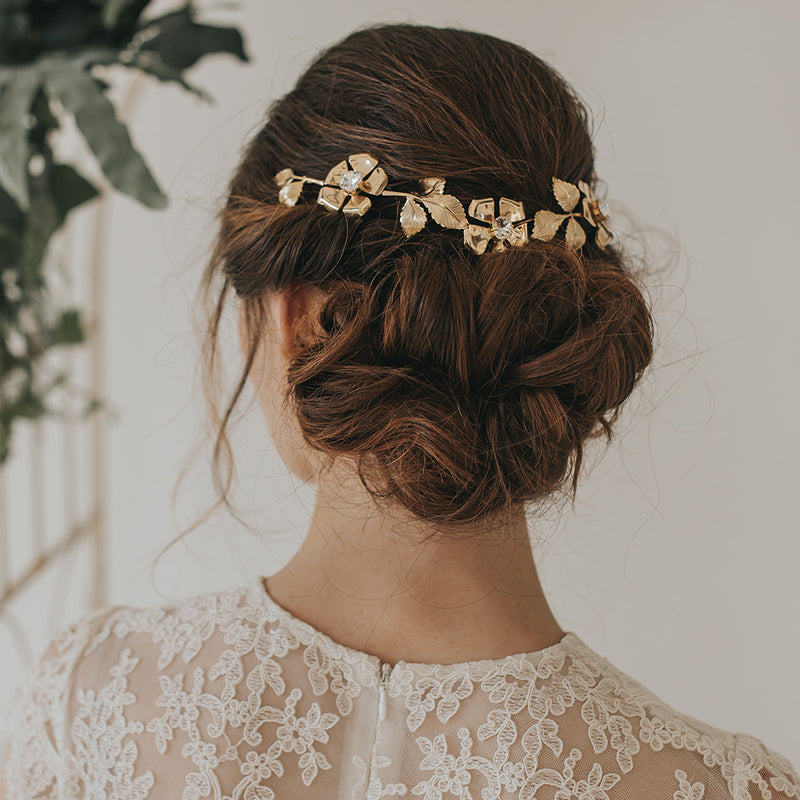 Halo gilded blossoms headpiece - Liberty in Love
