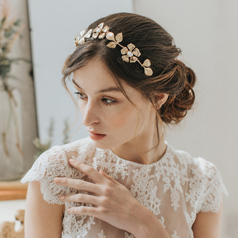 Halo gilded blossoms headpiece - Liberty in Love