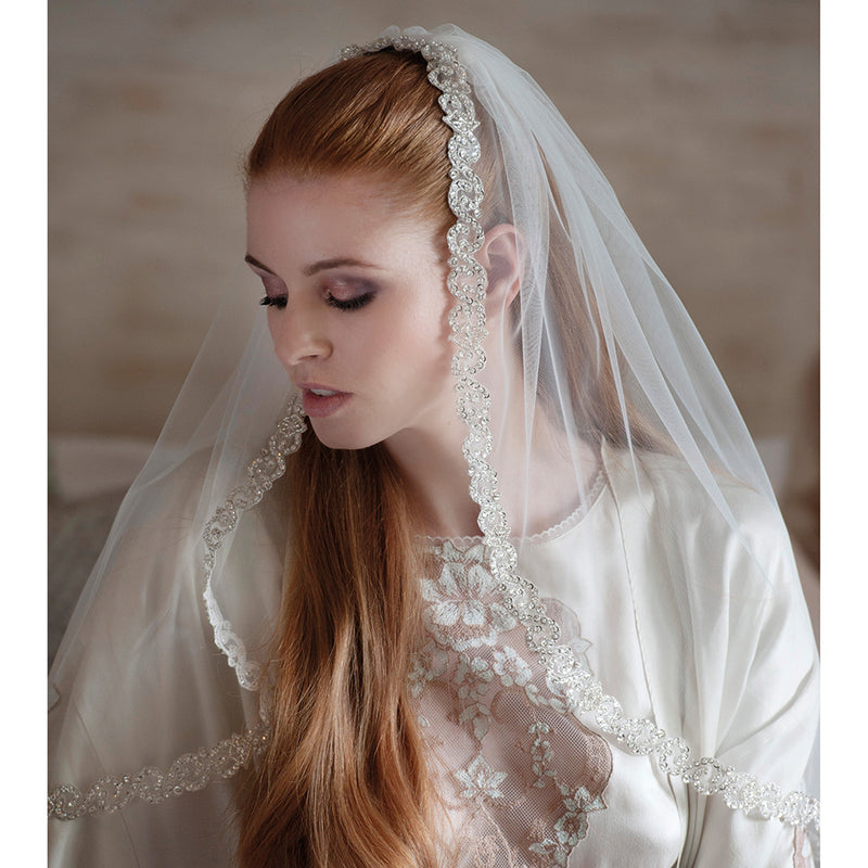 Harmony tulle veil with beaded edge - Liberty in Love