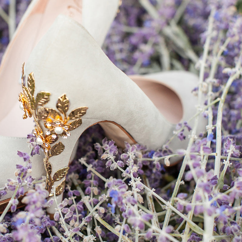 Bridgette rose gold embellished heel platform courts - Liberty in Love