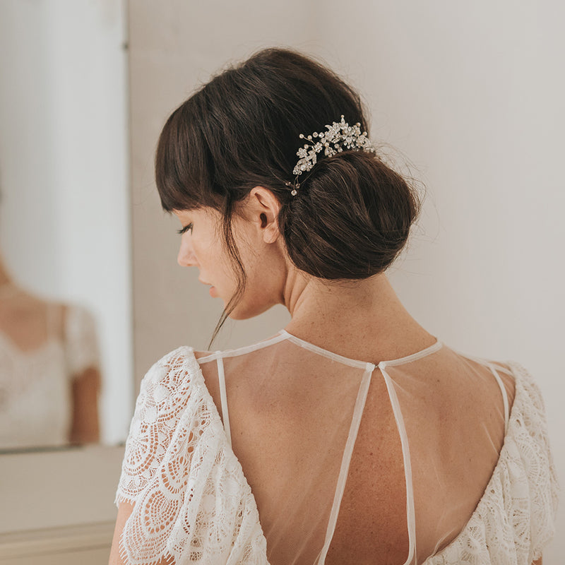 Hazel crystal and pearl embellished hair vine - Liberty in Love