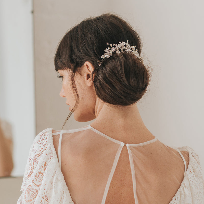 Hazel crystal and pearl embellished hair vine - Liberty in Love