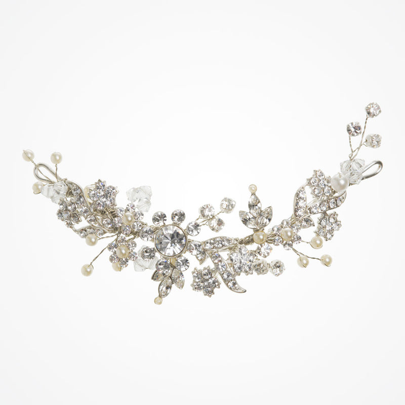 Hazel crystal and pearl embellished hair vine - Liberty in Love