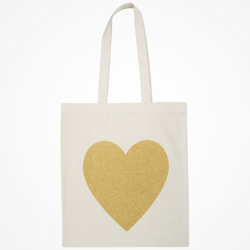 Heart tote bag (gold glitter) - Liberty in Love