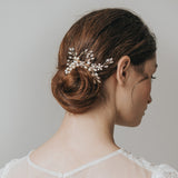 Heather pearl and marquise crystal sprigs gold hair comb - Liberty in Love