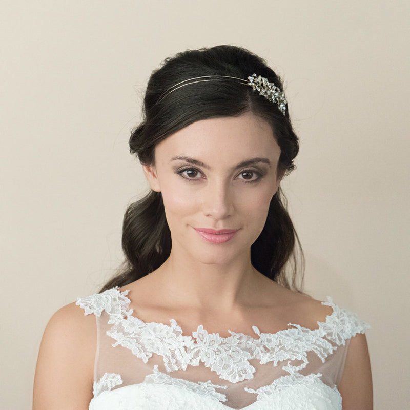 Helena duo of golden blossoms headpiece - Liberty in Love