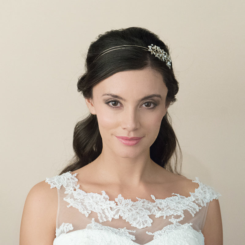 Helena duo of golden blossoms headpiece - Liberty in Love