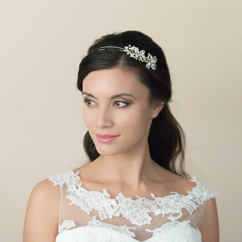 Helena duo of golden blossoms headpiece - Liberty in Love