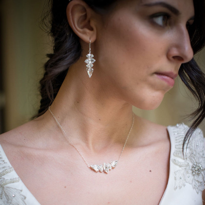 Hepburn diamante drop earrings - Liberty in Love