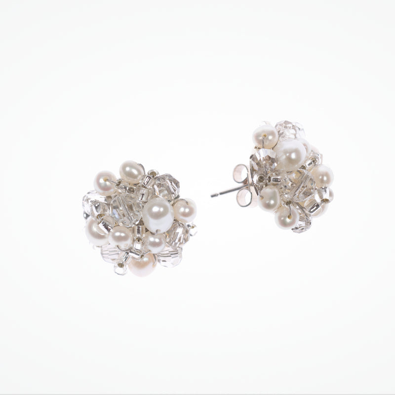 Hollywood pearl and crystal cluster earrings - Liberty in Love