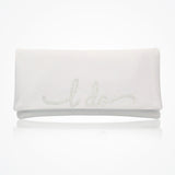 'I do' glittered letters ivory satin clutch (updated) - Liberty in Love