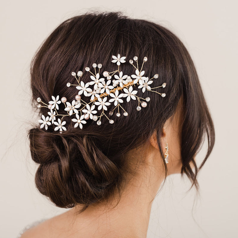 Ianthe dainty ivory blossom hair comb - Liberty in Love