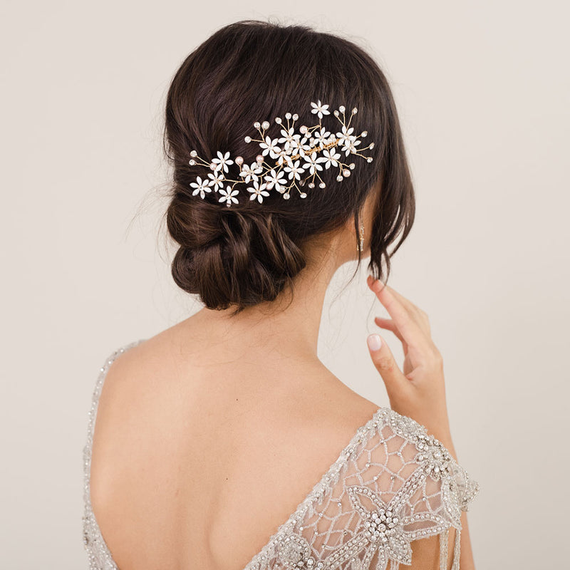 Ianthe dainty ivory blossom hair comb - Liberty in Love
