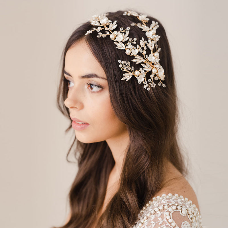 Ibiza crystallised gold floral headpiece - Liberty in Love