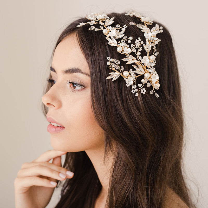 Ibiza crystallised gold floral headpiece - Liberty in Love