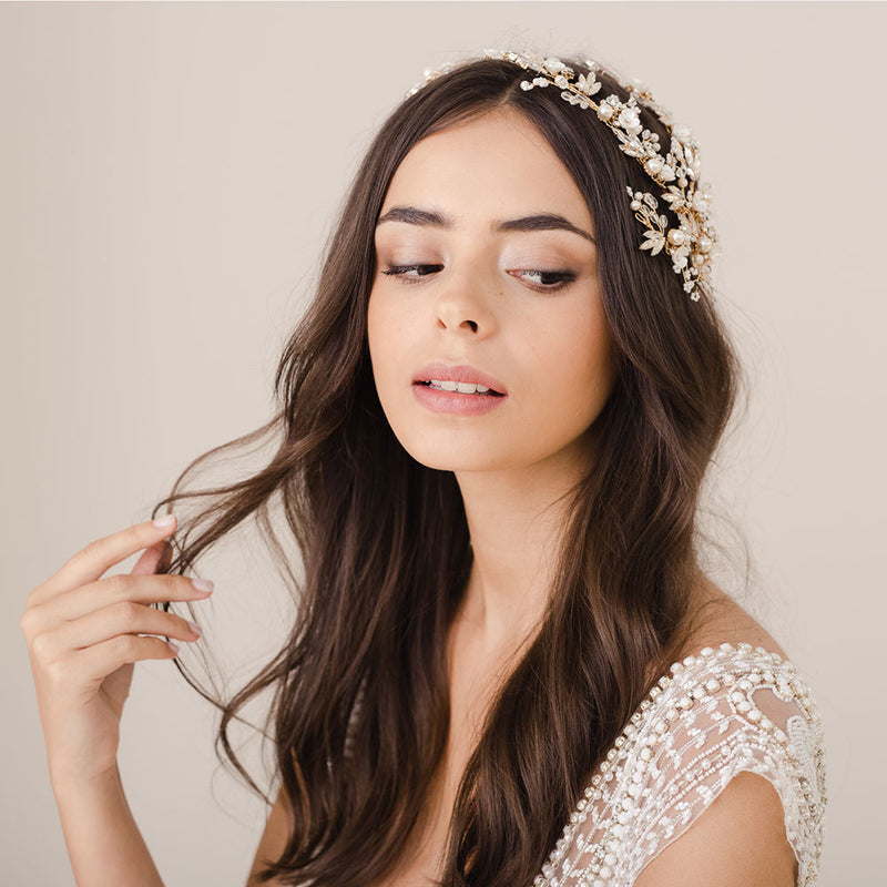 Ibiza crystallised gold floral headpiece - Liberty in Love