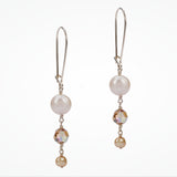 Ibiza pearl and crystal drop earrings - Liberty in Love