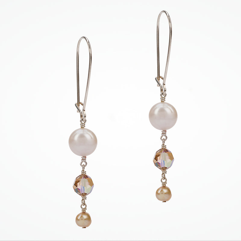 Ibiza pearl and crystal drop earrings - Liberty in Love