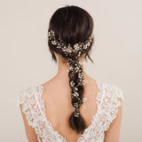 Idra pearl and crystal embellished long hair vine (gold) - Liberty in Love