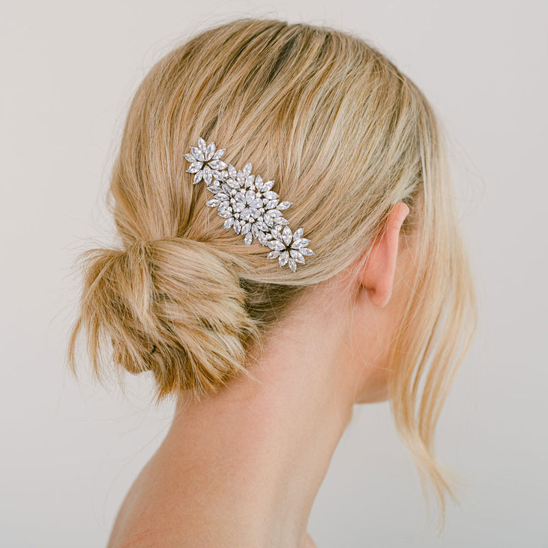 Imani clustered crystals blossoms hair comb - Liberty in Love