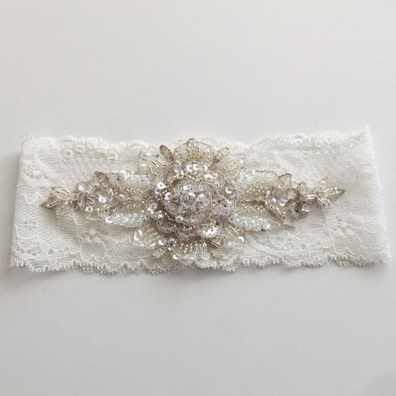 Gypsy luxe beaded floral lace garter - Liberty in Love