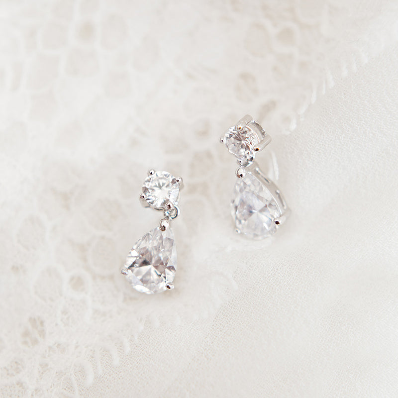 Imperial cubic zirconia teardrop earrings - Liberty in Love