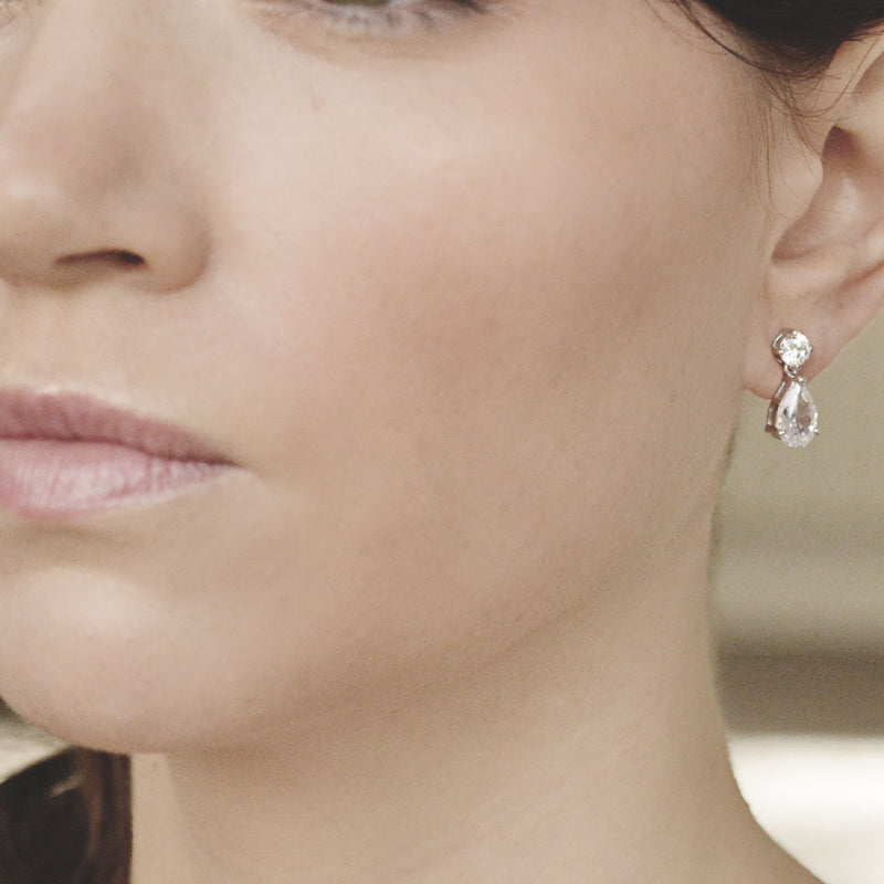 Imperial cubic zirconia teardrop earrings - Liberty in Love
