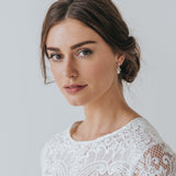 Ines pearl and CZ drop earrings (rose gold) - Liberty in Love
