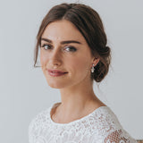 Ines pearl and CZ drop earrings (silver) - Liberty in Love