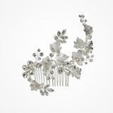 Iridessa enamelled silvered blossom comb - Liberty in Love
