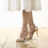 Ivana gold leaves leather sandals - Liberty in Love