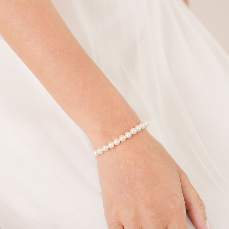 Ivory elegance pearl bracelet (gold) - Liberty in Love
