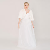 Ivory faux fur bridal jacket - Liberty in Love