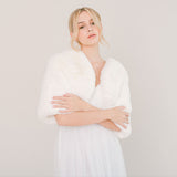 Ivory faux fur bridal jacket - Liberty in Love